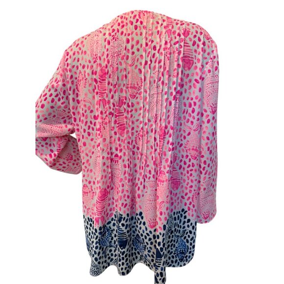 Lilly Pulitzer Marilina Tunic Top Raz Berry Heart & Sole Size Medium - Picture 9 of 9
